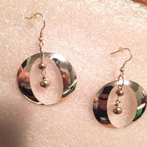 Vintage Moon Helix Ladies Silvertone Earrings